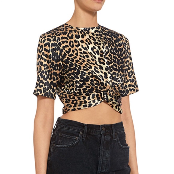 Ganni Tops - Ganni Leopard crop top. Perfect condition.